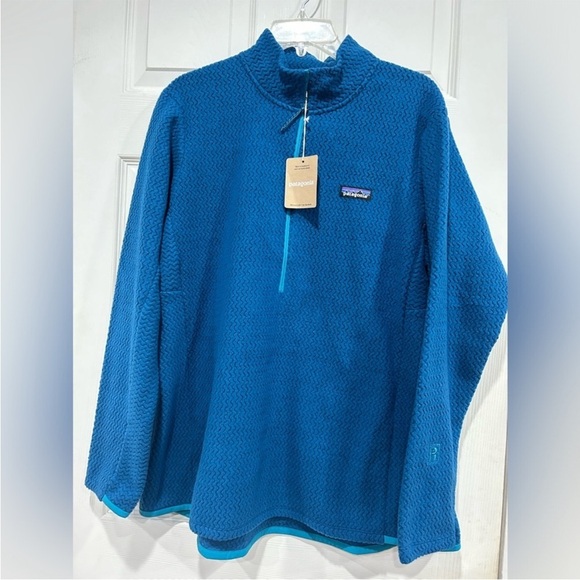 Patagonia Women's Large R1 Air 1/2-Zip Pullover Lagom Blue Jacket NWT Half Zip - Picture 1 of 12